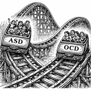 Bad explanation number one: autism and OCD are basically the same thing wearing different hats. Bad explanation number two: if someone repeats behaviors, the brain is just 