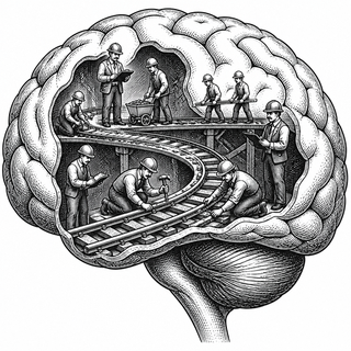 The sentence does not roll out of your mouth fully assembled, wearing a little hard hat and carrying a clipboard. Before you say a word, your brain is already laying track, switching rails, checking grammar, loading meaning, and somehow not setting t