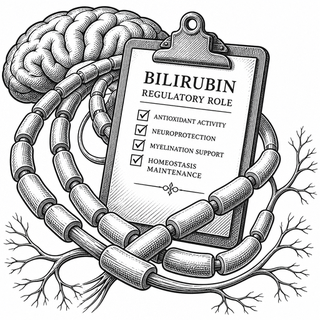 A neurologist walks into a bar and says, "Okay, buckle up: the yellow stuff doctors usually side-eye during jaundice may also help protect the brain's wiring after stroke." The yellow stuff is bilirubin, a breakdown product of old red blood cells, an