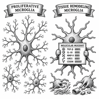 You used to think brain inflammation was basically one big cellular fire alarm, but then microglia showed up with a whole incident-command spreadsheet, color-coded tabs, and the quiet confidence of someone who has ruined a group project before.